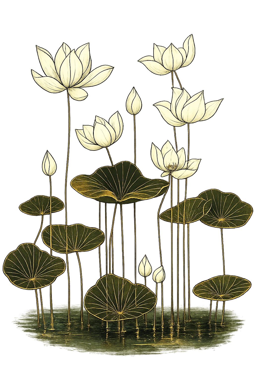Lotus flowers illustration